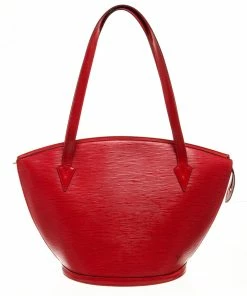 Promo ⌛ Louis Vuitton Red Epi Leather Saint Jacques Shoulder Bag 👍