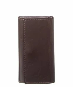 Outlet ⌛ Louis Vuitton Dark Brown Leather and Horn 4 Key Case (Authentic Pre-Owned) ✔️