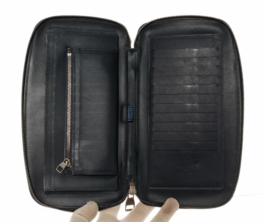 Budget 🌟 Louis Vuitton Black Taiga Leather Atoll Organizer Clutch 🎁 - Image 4