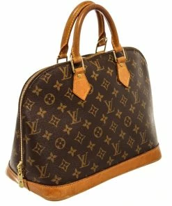 Hot Sale 🥰 Louis Vuitton Brown Monogram Canvas Alma GM Satchel Bag 🔔