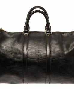 Deals ✨ Louis Vuitton Black Epi Leather Keepall 50 Weekend/Travel Bag 🧨