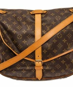 Cheapest ✨ Louis Vuitton Brown Monogram Leather Saumur 35 Messenger Bag 🎉