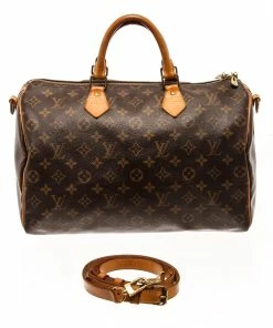 Best reviews of ✔️ Louis Vuitton Brown Monogram Canvas Speedy 35 Bandoulie Satchel Bag ⭐