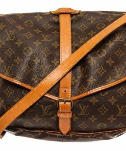 Hot Sale 👍 Louis Vuitton Brown Monogram Leather Saumur 35cm Shoulder Bag 🥰