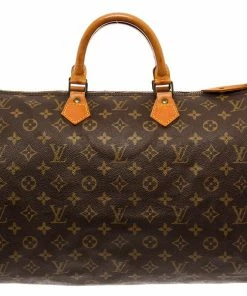 Top 10 🔔 Louis Vuitton Brown Monogram Speedy 40cm Satchel Bag ✨