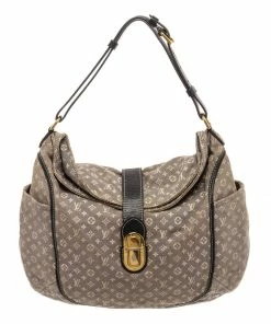 Best Pirce 💯 Louis Vuitton Gray Blue Monogram Canvas Leather Elegie Idylle Romance Shoulder Bag 👏