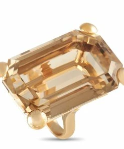 Discount 😍 Louis Vuitton 18K Rose Gold Smoky Quartz Ring 🎁