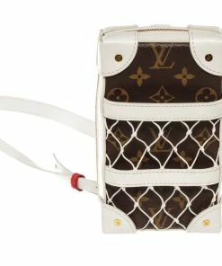 Hot Sale ⭐ Louis Vuitton X NBA Brown White Monogram Canvas Leather Soft Trunk Phone Box 🧨