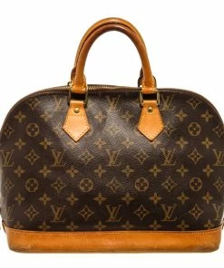 Hot Sale ✨ Louis Vuitton Brown Monogram Canvas Alma PM Satchel Bag 💯