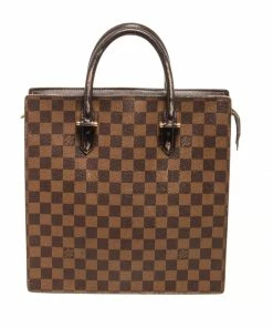 Discount 💯 Louis Vuitton Brown Damier Ebene Canvas Sac Plat Venice Tote Bag 😀