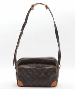 New 👍 Louis Vuitton Brown Monogram Canvas Leather Nil Crossbody Bag ❤️