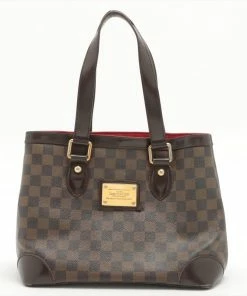 Best Pirce 🎉 Louis Vuitton Damier Ebene Canvas Leather Hampstead PM Tote Bag 💯