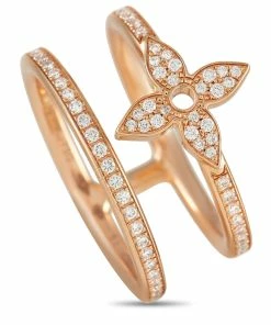 Brand new ⭐ Louis Vuitton Idylle Blossom 18K Rose Gold 0.56 ct Diamond Two Row Ring 💯