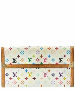 Cheap 💯 Louis Vuitton White Monogram Multicolore Canvas International Wallet (Authentic 🥰