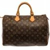 Promo 😀 Louis Vuitton Brown Monogram Canvas Speedy 35 Satchel Bag 🧨