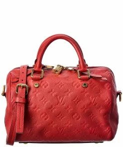 Brand new ๐ Louis Vuitton Red Leather Speedy Bandouliere (Authentic Pre-Owned) ๐