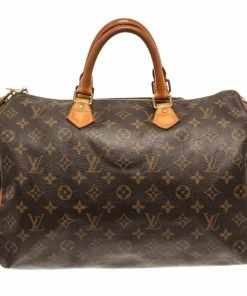 Top 10 ❤️ Louis Vuitton Brown Monogram Bandoulie Speedy 35 Satchel Bag 🎁