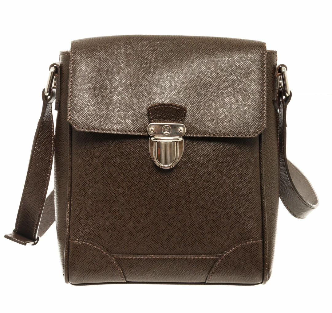 Wholesale ๐ Louis Vuitton Brown Ardoise Luka Taiga Leather Shoulder Bag โ