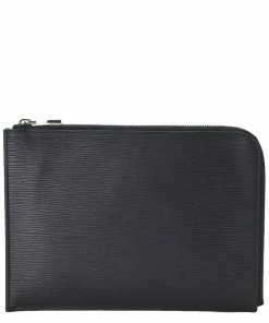 Outlet 😀 Louis Vuitton Black Leather Pochette Jour PM (Authentic Pre-Owned) 😀