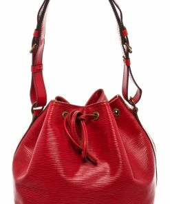 Flash Sale โค๏ธ Louis Vuitton Red Epi Leather Petit Noe Bucket Shoulder Bag ๐งจ