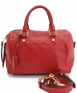 Best Pirce 🌟 Louis Vuitton Red Leather Speedy 25 Bandouliere (Authentic Pre-Owned) 🥰