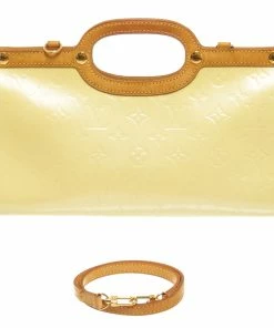 Discount 😍 Louis Vuitton Beige Vernis Leather Roxbury Drive 👜 Handbag ⭐
