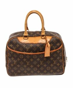 Deals 🤩 Louis Vuitton Brown Monogram Canvas Deauville Satchel Bag 👏