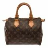 Coupon 👏 Louis Vuitton Brown Monogram Canvas Speedy 25 Satchel Bag 😀