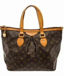 Outlet 🎉 Louis Vuitton Brown Monogram Palermo PM Shoulder Bag ❤️