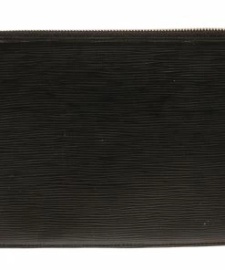 Coupon 👍 Louis Vuitton Black Epi Leather Pochette Jour PM Clutch Bag 🎉
