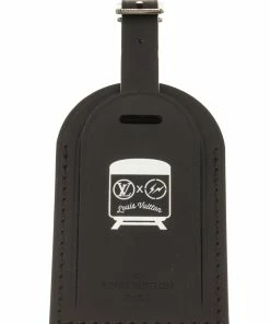 Promo โค๏ธ Louis Vuitton Fragment Luggage Tag Leather Black ๐