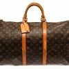Coupon 👍 Louis Vuitton Brown Monogram Canvas Keepall Bandouliere 50 Travel Bag 🎁