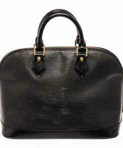 Top 10 🎁 Louis Vuitton Black Epi Leather Alma Satchel Bag 😉
