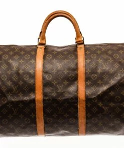 Best Pirce 🧨 Louis Vuitton Brown Monogram Canvas Keepall Bandouliere 60 Travel Bag 🧨