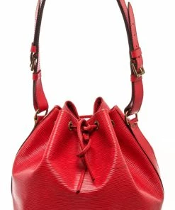 Best Sale ✨ Louis Vuitton Red Epi Leather Petit Noe Bucket Bag 🎁