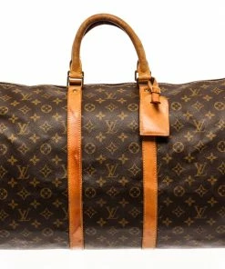 Wholesale 🎉 Louis Vuitton Brown Monogram Canvas Keepall 55 Travel Bag 😍