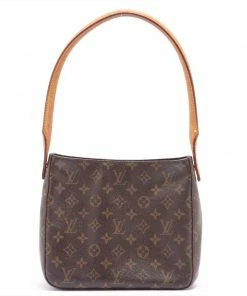 Brand new โ Louis Vuitton Brown Monogram Canvas Leather Looping MM Shoulder Bag ๐