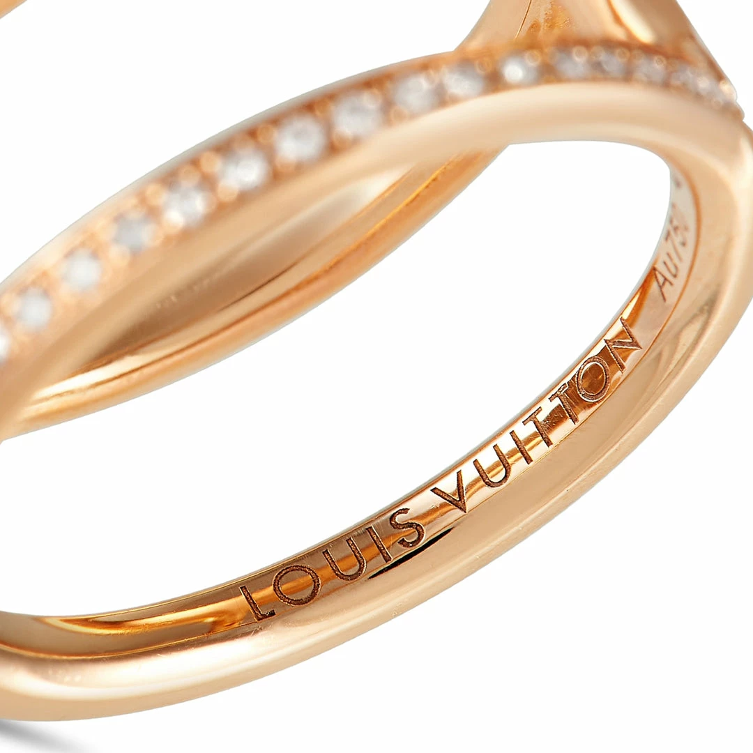 Brand new ⭐ Louis Vuitton Idylle Blossom 18K Rose Gold 0.56 ct Diamond Two Row Ring 💯 - Image 6