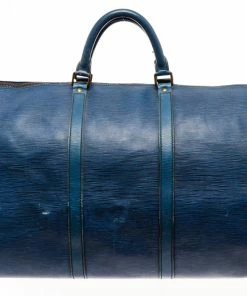 Discount 🎉 Louis Vuitton Blue Epi Leather Keepall 55 Travel Bag 🔔