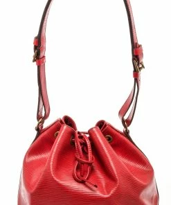 Coupon ⭐ Louis Vuitton Red Epi Leather Petit Noe Shoulder Bag 👏
