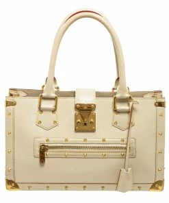 Top 10 ✨ Louis Vuitton White Leather Le Fabuleux Shoulder Bag 🤩