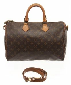 Coupon 🌟 Louis Vuitton Brown Monogram Speedy 35 Bandouliere 💯