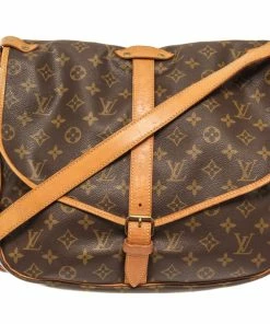 Flash Sale 🎉 Louis Vuitton Brown Monogram Canvas Saumur 35 Shoulder Bag 💯