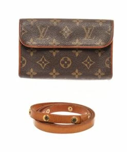 Outlet 🧨 Louis Vuitton Brown Monogram Pochette Florentine Belt Bag 🤩