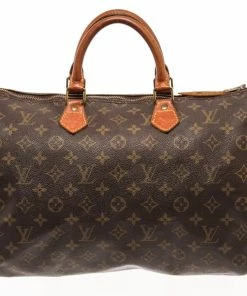 Cheap ❤️ Louis Vuitton Brown Monogram Canvas Leather Speedy 35cm Satchel Bag 😉