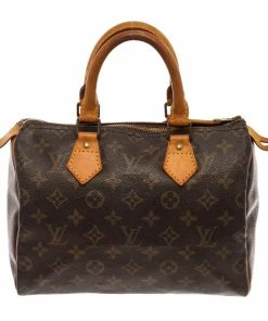 Coupon 🔔 Louis Vuitton Brown Monogram Canvas Speedy 25 Satchel Bag ⌛