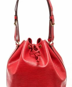 Top 10 😀 Louis Vuitton Red Epi Leather Noe Shoulder Bag 👍