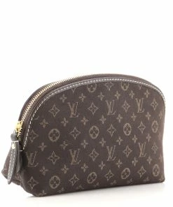Best deal ✔️ Louis Vuitton Brown Mini Lin Cosmetic Pouch ✔️