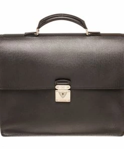 Brand new ❤️ Louis Vuitton Black Taiga Leather Robusto 3 Briefcase Bag 👍