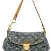 Outlet 🔥 Louis Vuitton Blue Monogram Denim Mini Pleaty 👜 Handbag 🔥